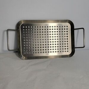 Stainless Steel Grill Topper Tray with Handles BBQ Vegetable Grilling